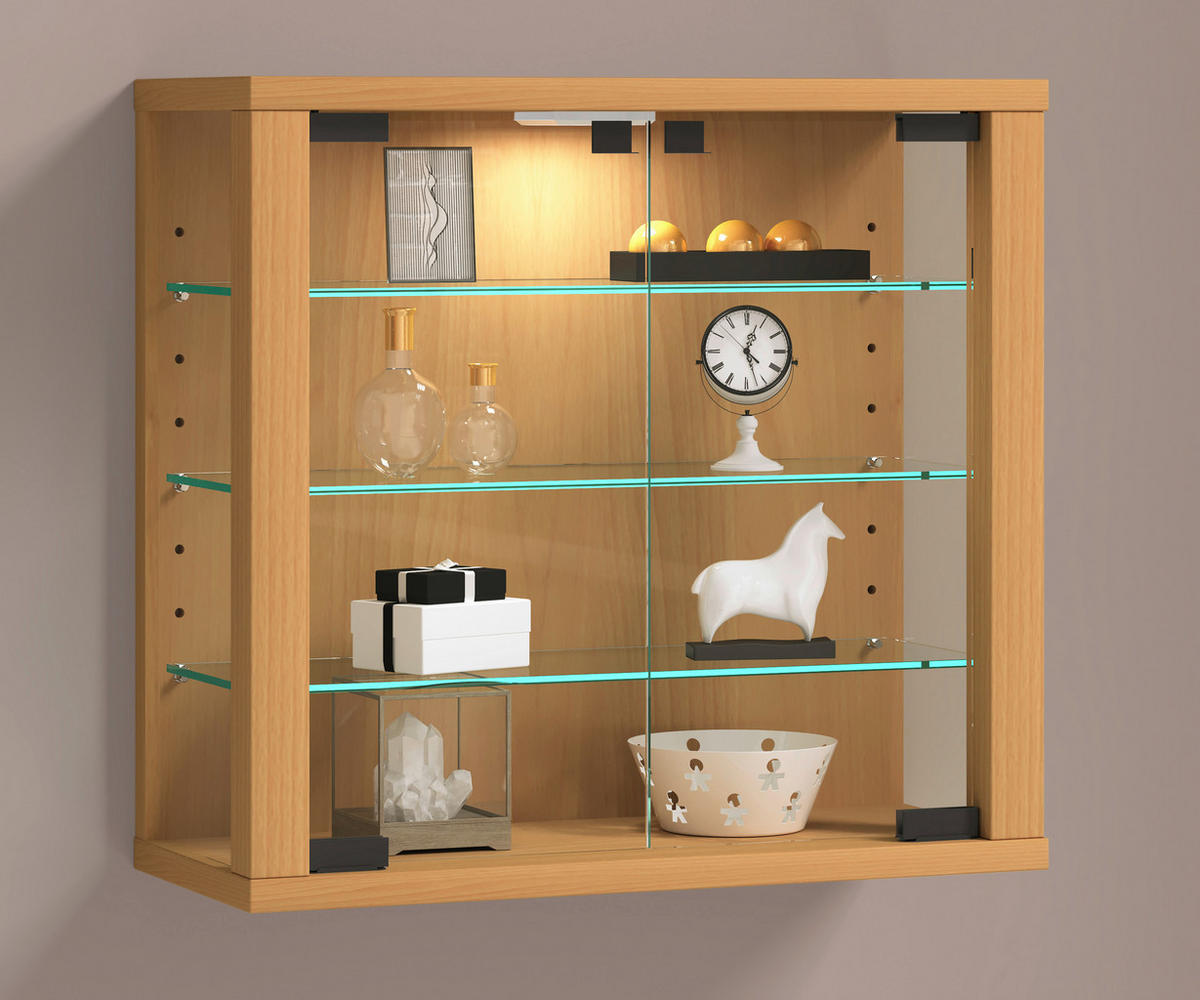 HÄNGEVITRINE in Buchefarben  - Buchefarben, Design, Glas/Holzwerkstoff (43/40/18cm) - MID.YOU