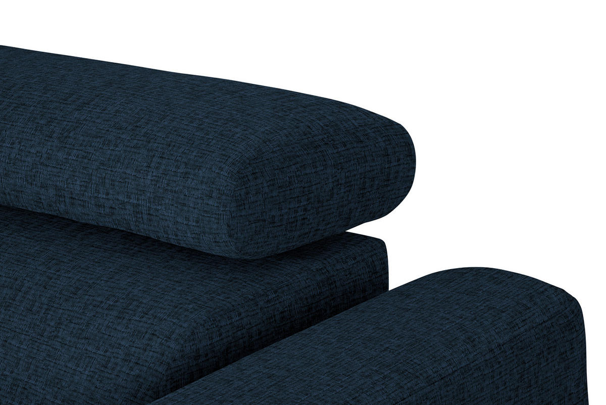 ECKSOFA in Chenille Dunkelblau  205/280 cm  - Schwarz/Dunkelblau, Design, Textil/Metall (205/280cm) - Xora
