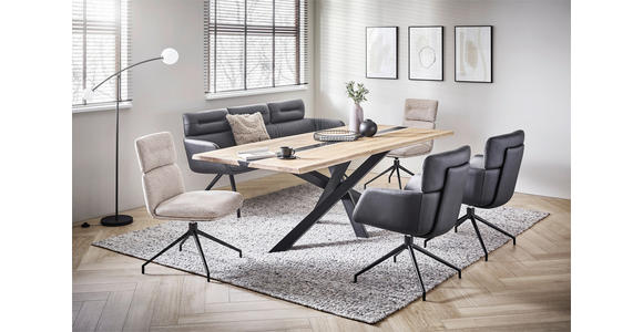STUHL - Beige/Schwarz, Design, Textil/Metall (50/92/64,5cm) - Dieter Knoll