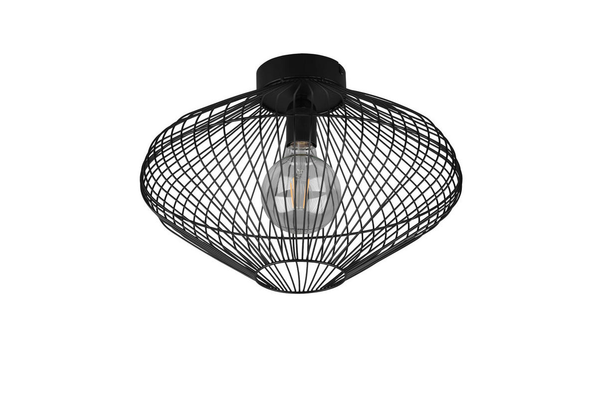 STROPNA SVETILKA Cobain 38/26 cm   - črna, Konvencionalno, kovina (38/26cm)