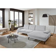 ECKSOFA in Chenille, Mikrofaser Hellgrau  299/157 cm  - Hellgrau/Schwarz, Design, Textil/Metall (299/157cm) - Dieter Knoll