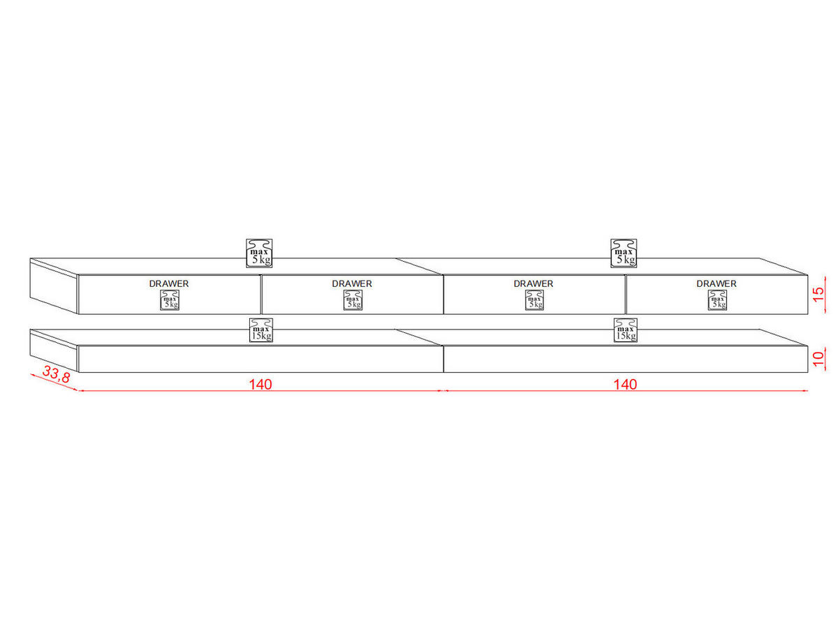 LOWBOARD  in 280/25/34 cm  - Schwarz Hochglanz/Schwarz, Design, Holzwerkstoff (280/25/34cm) - MID.YOU