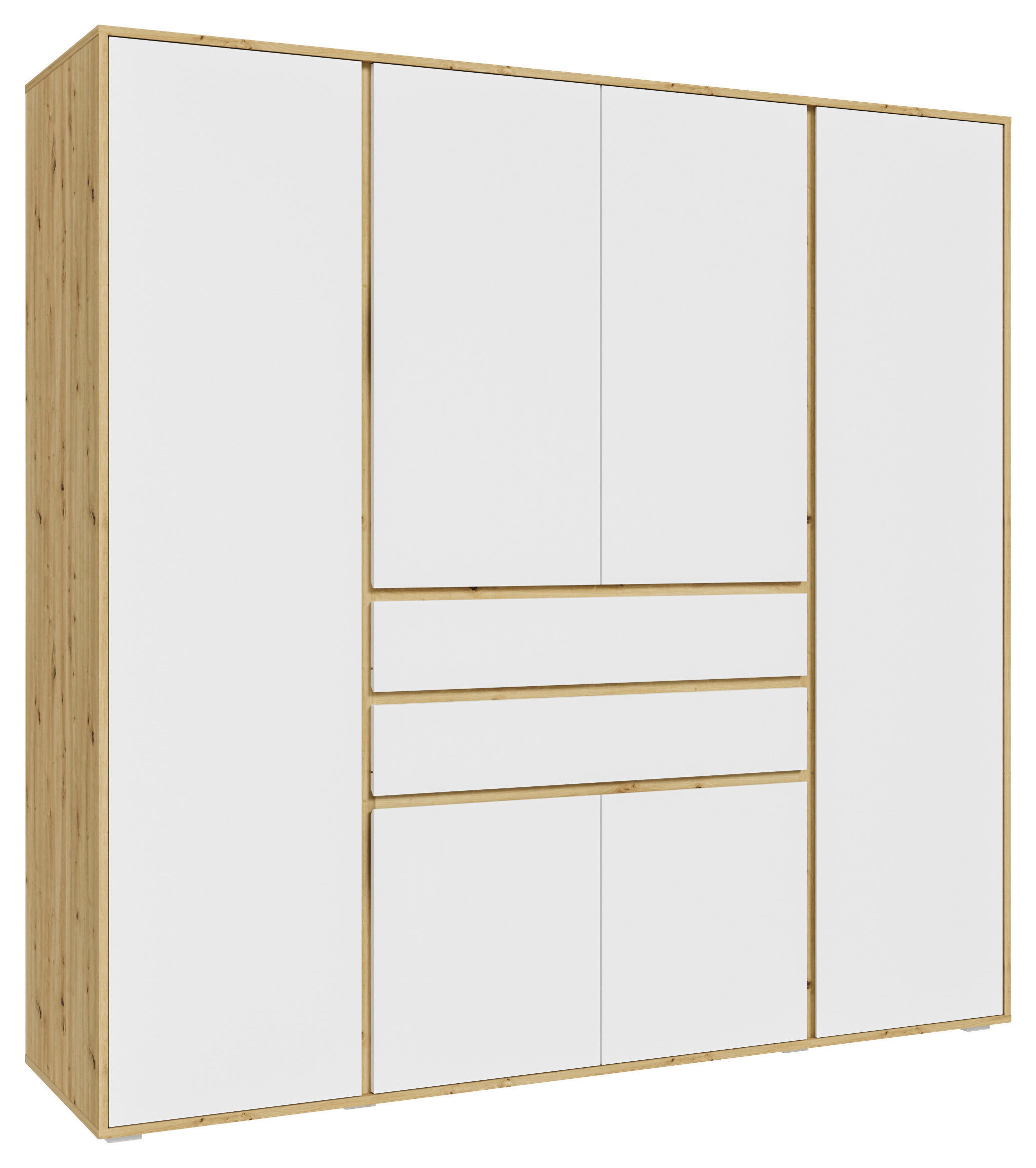 DREHTÜRENSCHRANK  in Weiß, Eiche Artisan  - Eiche Artisan/Weiß, MODERN, Holzwerkstoff (197/194/56cm) - MID.YOU