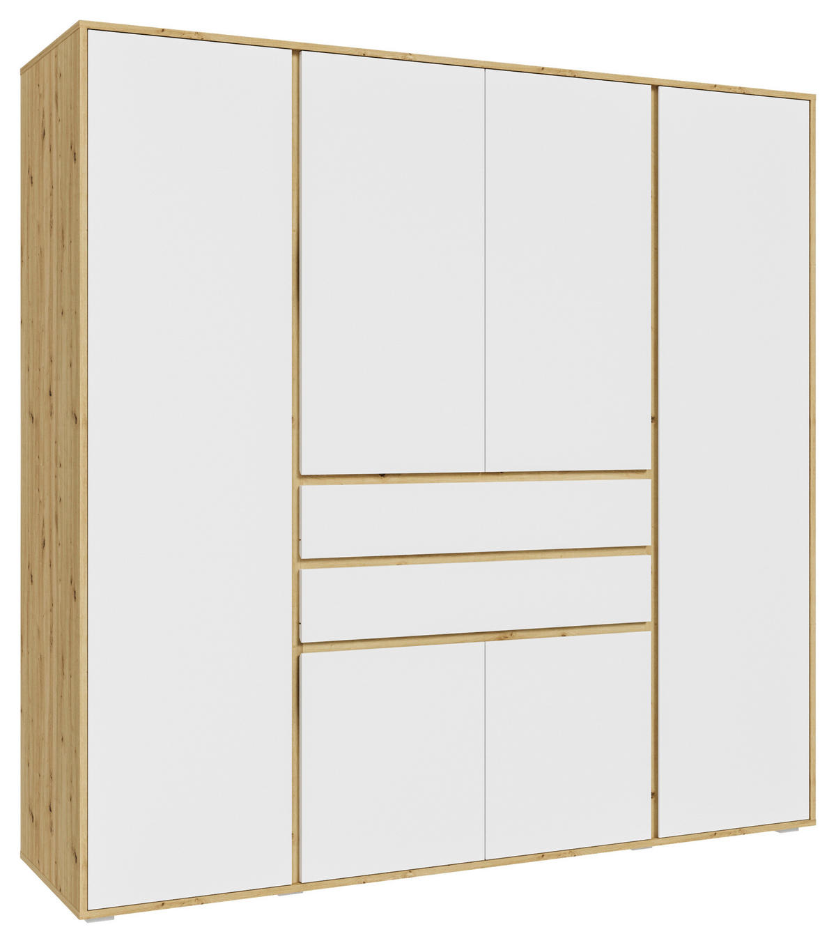 DREHTÜRENSCHRANK  in Weiß, Eiche Artisan  - Eiche Artisan/Weiß, MODERN, Holzwerkstoff (197/194/56cm) - MID.YOU