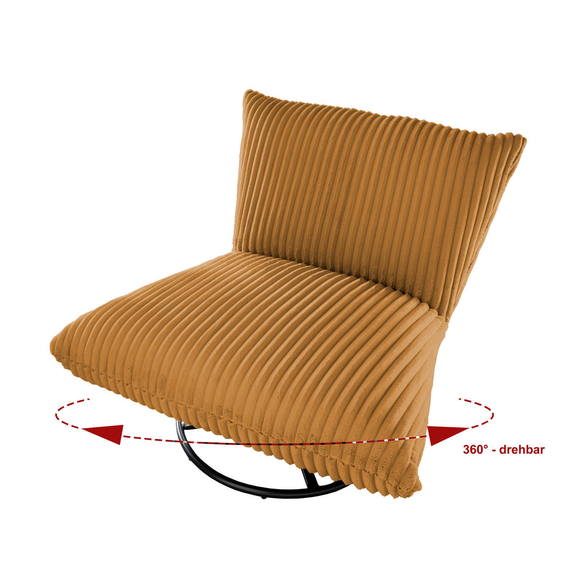 RELAXSESSEL in Textil Goldfarben  - Goldfarben/Schwarz, Design, Textil/Metall (100/78/96cm) - Livetastic