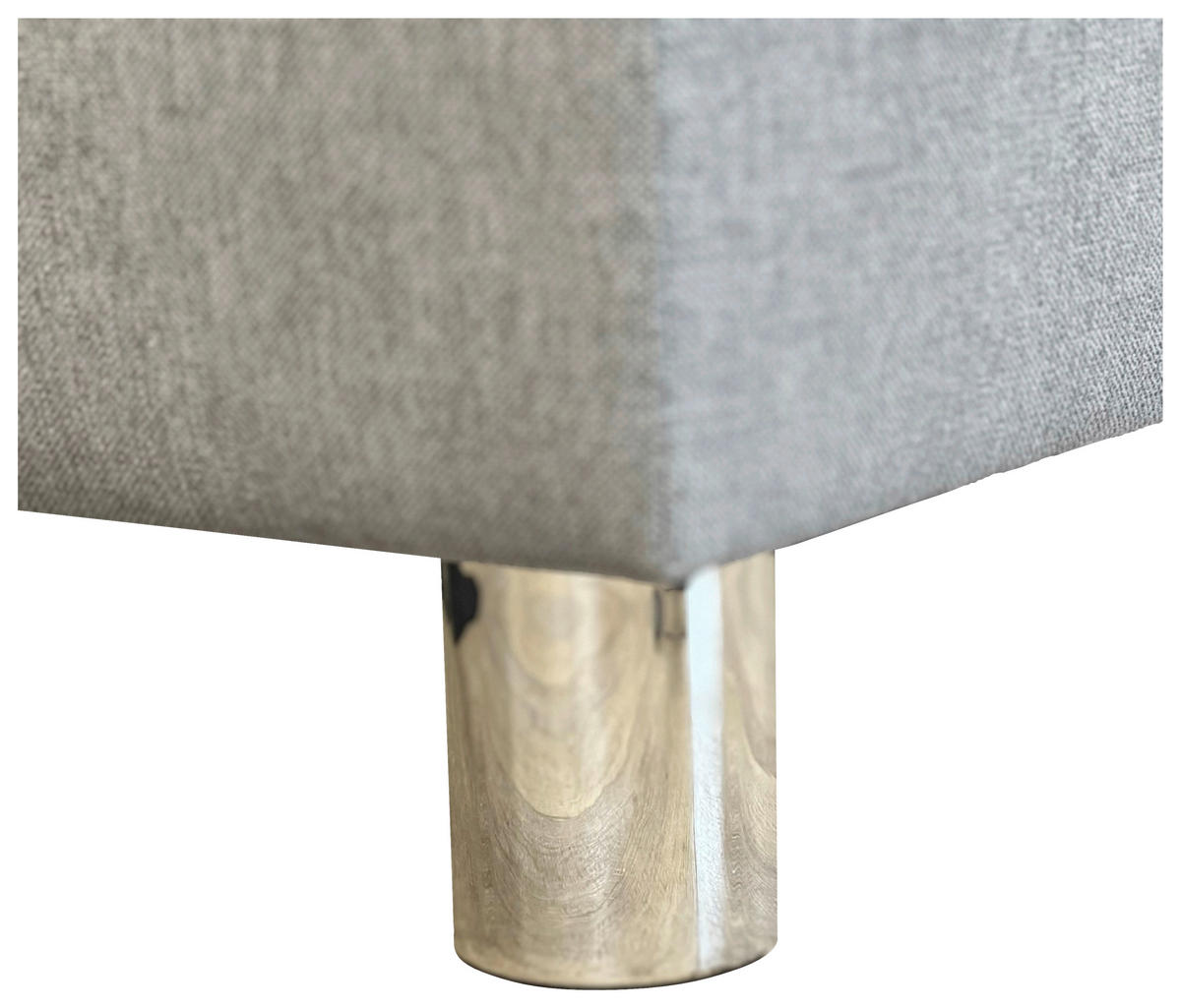 BOXSPRINGBETT 180/200 cm  in Graublau  - Chromfarben/Graublau, KONVENTIONELL, Holz/Kunststoff (180/200cm) - Voleo