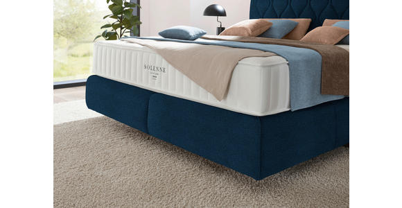BOXSPRINGBETT 180/200 cm  in Blau  - Blau/Schwarz, Design, Kunststoff/Textil (180/200cm) - Johann Jakob