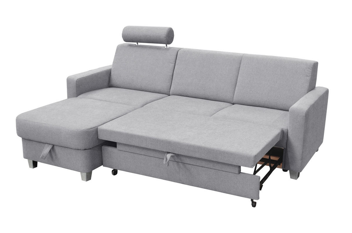 ÜLŐGARNITÚRA textil szürke  - króm/szürke, Basics, textil (165/228cm) - Xora