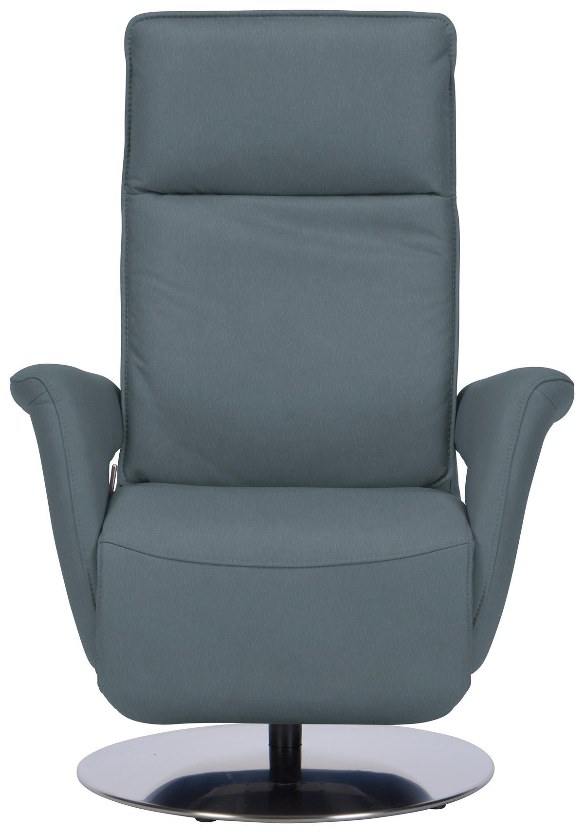 RELAXSESSEL in Leder Blaugrau  - Edelstahlfarben/Blaugrau, Design, Leder/Metall (83/112/87-174cm) - Valdera