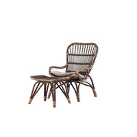 LOUNGESESSEL Braun, Beige Rattan  - Beige/Braun, MODERN, Naturmaterialien/Holz (65/98/79cm) - Gardenson