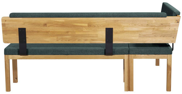 ECKBANK 171/208 cm Webstoff Türkis, Eichefarben Eiche vollmassiv - Türkis/Eichefarben, KONVENTIONELL, Holz/Textil (171/208cm) - Linea Natura