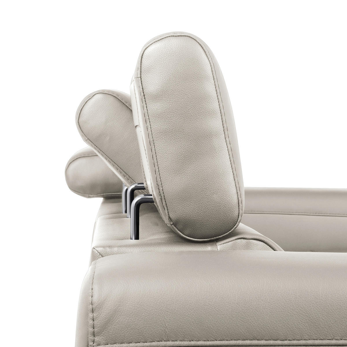 ECKSOFA  in Lederlook Echtleder Platinfarben  - Platinfarben/Schwarz, Design, Leder/Textil (247/173cm) - Livetastic