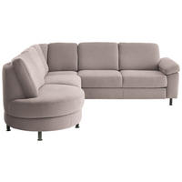 ECKSOFA  in Flachgewebe Rosa  252/248 cm  - Schwarz/Rosa, KONVENTIONELL, Textil/Metall (252/248cm) - Beldomo Comfort