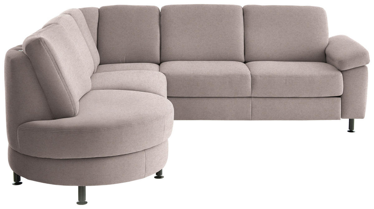ECKSOFA  in Flachgewebe Rosa  252/248 cm  - Schwarz/Rosa, KONVENTIONELL, Textil/Metall (252/248cm) - Beldomo Comfort