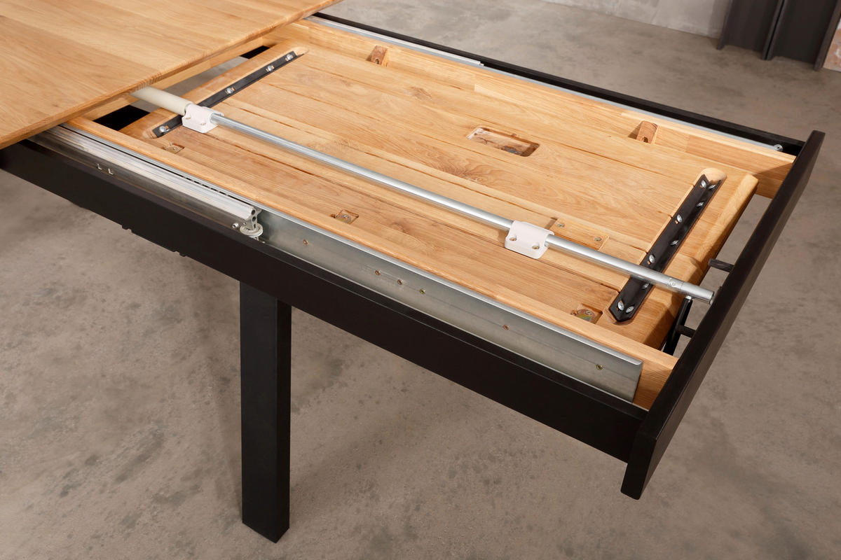 ESSTISCH in Holz 200/100/75 cm  - Schwarz/Braun, Natur, Holz/Metall (200/100/75cm) - Livetastic