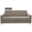 3-SITZER-SOFA in Flachgewebe Creme  - Chromfarben/Creme, Design, Textil/Metall (195/83/85cm) - Xora