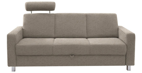 3-SITZER-SOFA in Flachgewebe Creme  - Chromfarben/Creme, Design, Textil/Metall (195/83/85cm) - Xora
