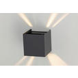 LED-WANDLEUCHTE Atlas 10/10/10 cm  - Dunkelgrau, Basics, Kunststoff/Metall (10/10/10cm) - Novel