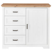 KOMODA, barvy pinie, dub artisan, 115/102/41 cm - černá/barvy pinie, Design, kov/kompozitní dřevo (115/102/41cm) - Landscape