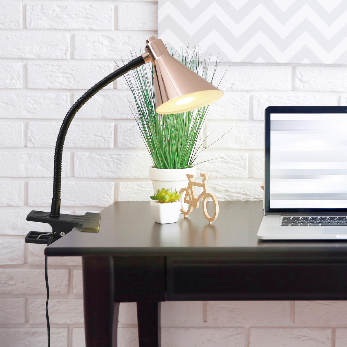 LED-KLEMMLEUCHTE 8,5/8,4 cm   - Schwarz/Kupferfarben, Basics, Metall (8,5/8,4cm) - Näve