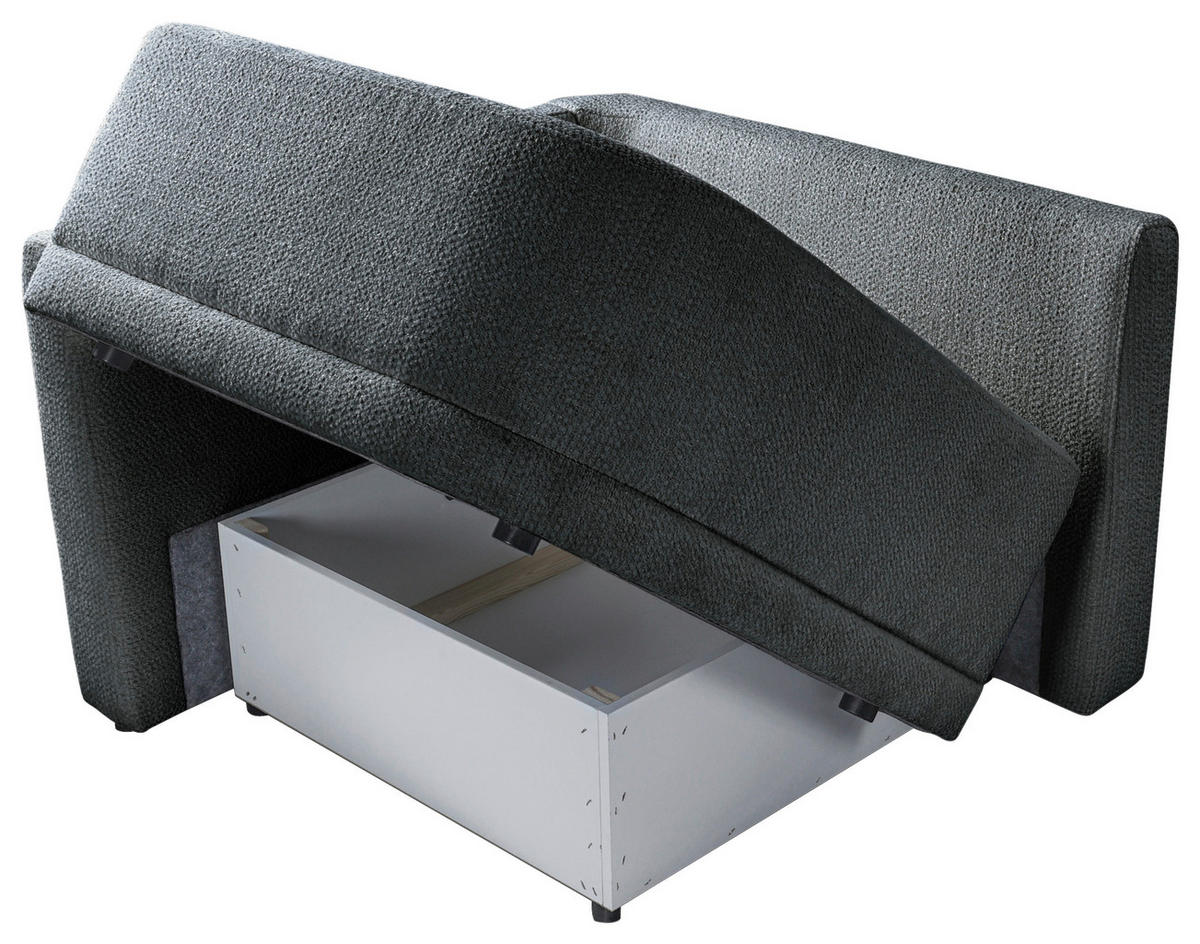 SOFA ZURI in Struktur Dunkelgrau  - Dunkelgrau/Senfgelb, Trend, Kunststoff/Textil (110/75/115cm) - Livetastic