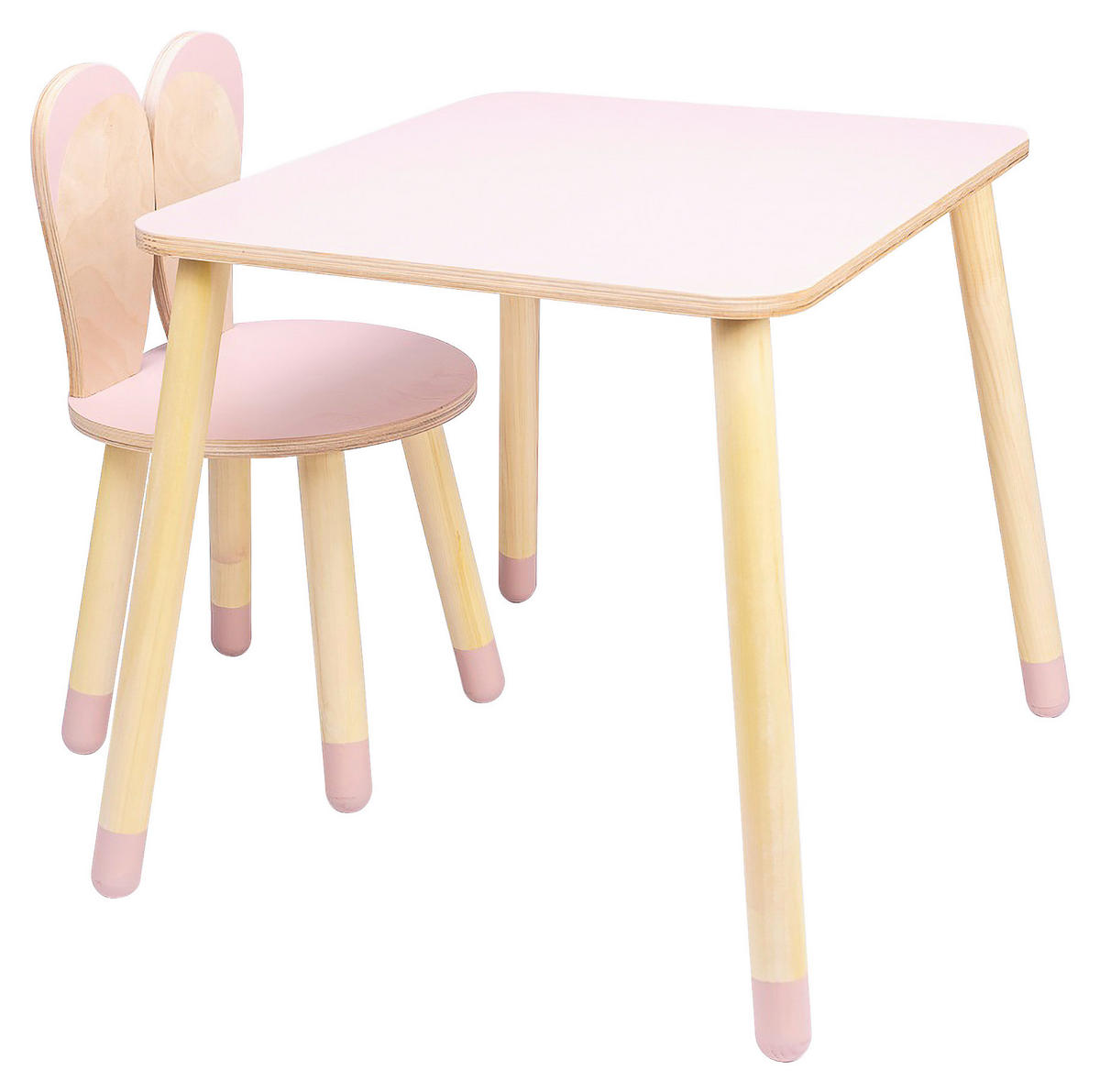 KINDERSITZGRUPPE  - Pink/Naturfarben, Basics, Holz (51,5/60/50cm)