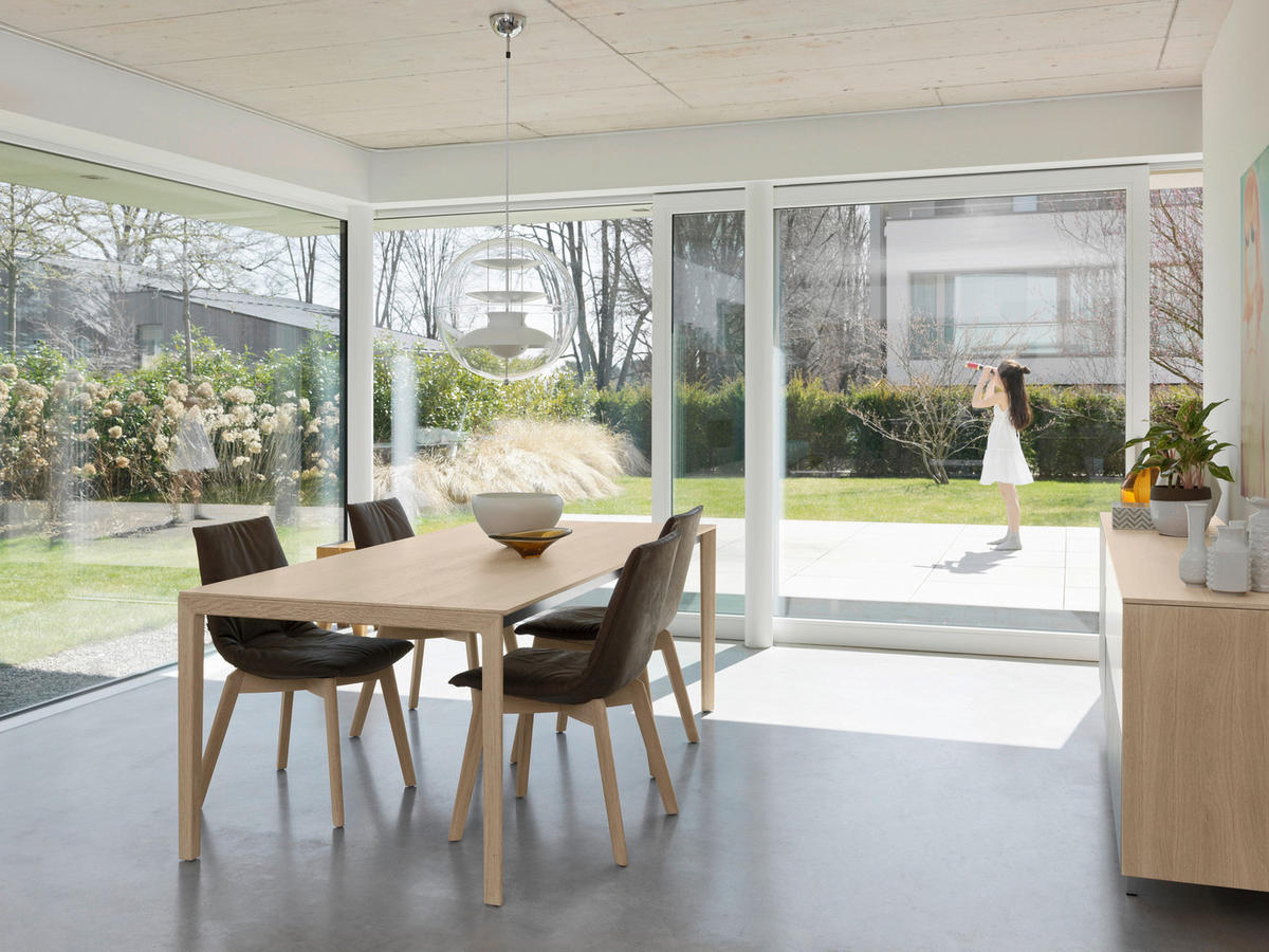 ESSTISCH in Holz, Metall 200(300)/100/75 cm  - Edelstahlfarben/Eichefarben, Design, Holz/Metall (200(300)/100/75cm) - Team 7