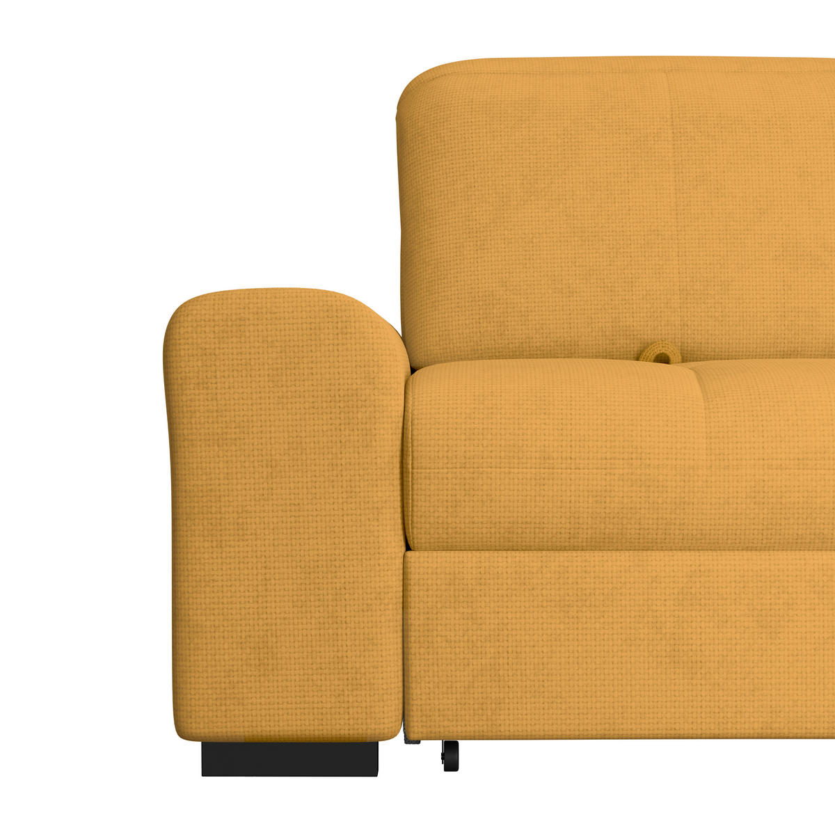 ECKSOFA Gelb Chenille Rücken echt, Kopfteilverstellung  - Gelb/Schwarz, KONVENTIONELL, Holz/Textil (286/203cm) - MID.YOU