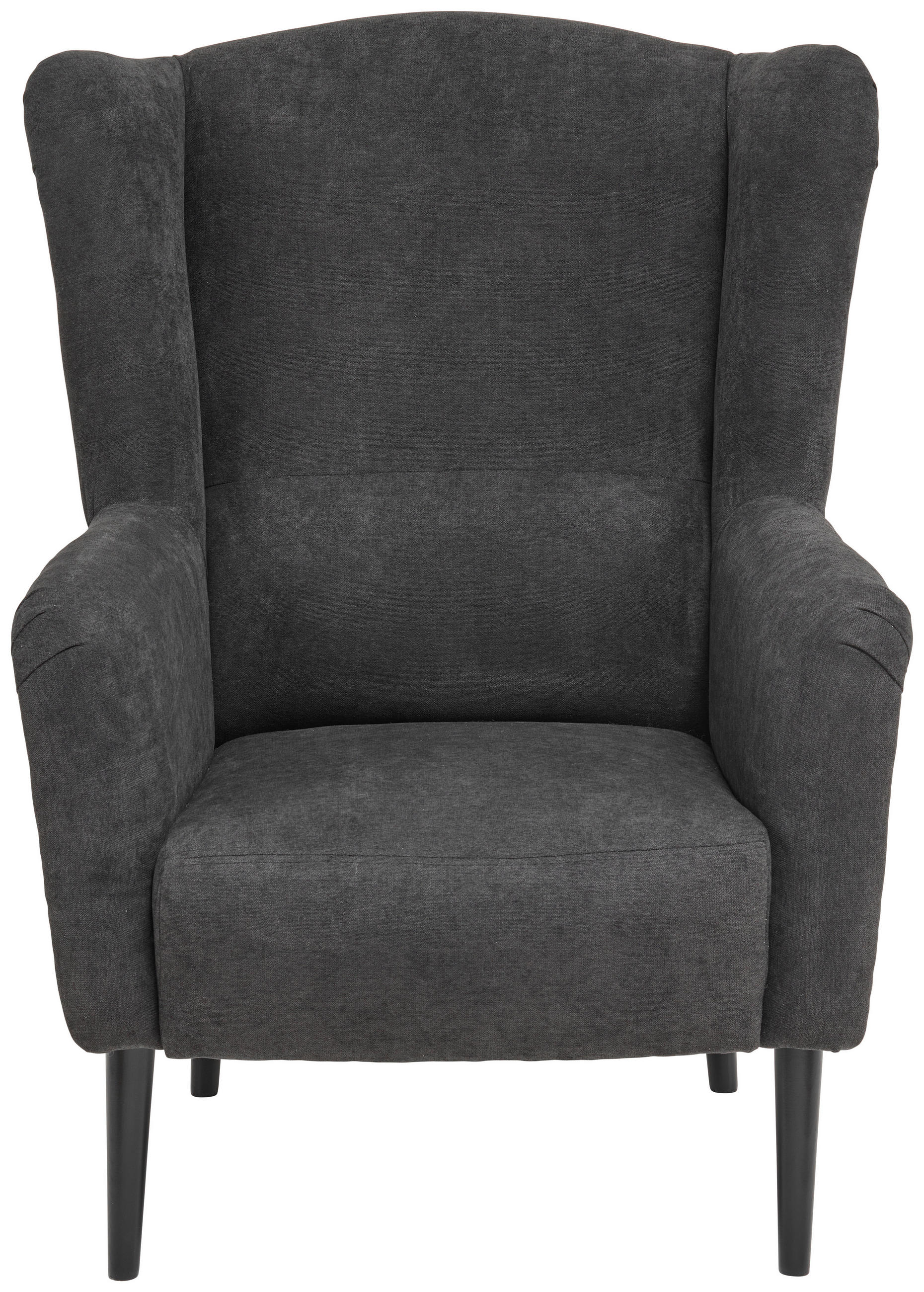 OHRENSESSEL in Webstoff Anthrazit  - Anthrazit/Schwarz, LIFESTYLE, Holz/Textil (76/105/85cm)