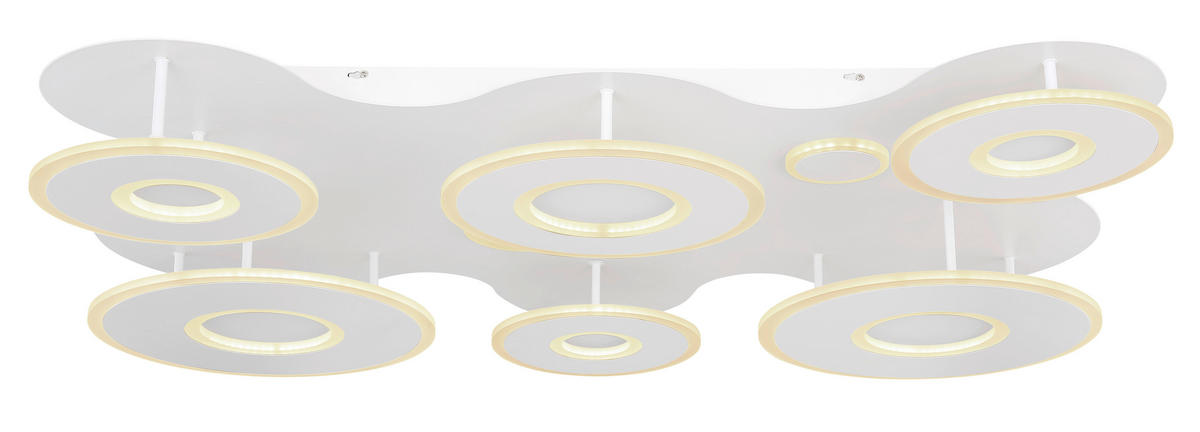 LED-DECKENLEUCHTE 107/80/15 cm   - Opal/Weiß, Design, Kunststoff/Metall (107/80/15cm)