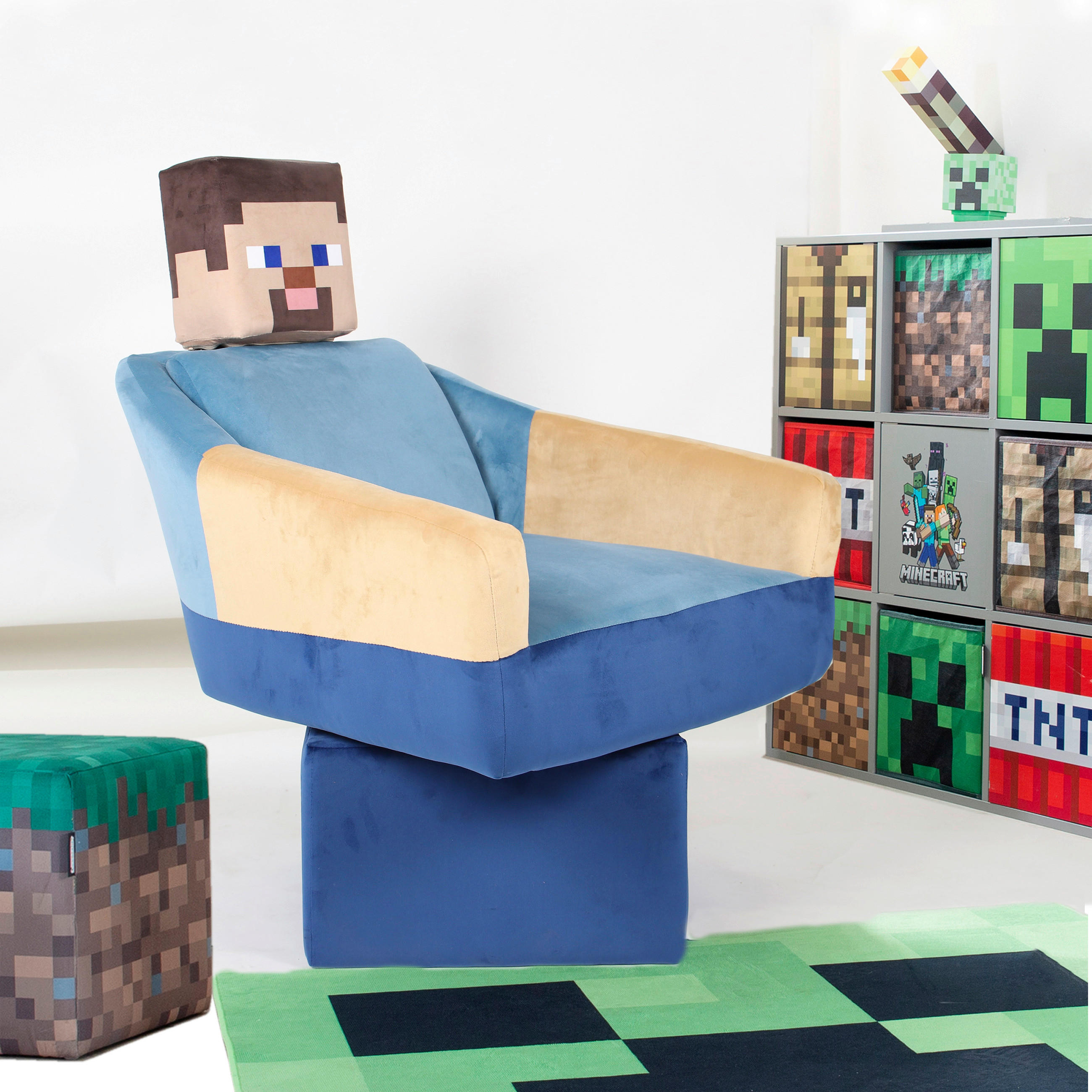 LOUNGESESSEL - Blau/Multicolor, MODERN, Textil (69/96/75cm) - Minecraft