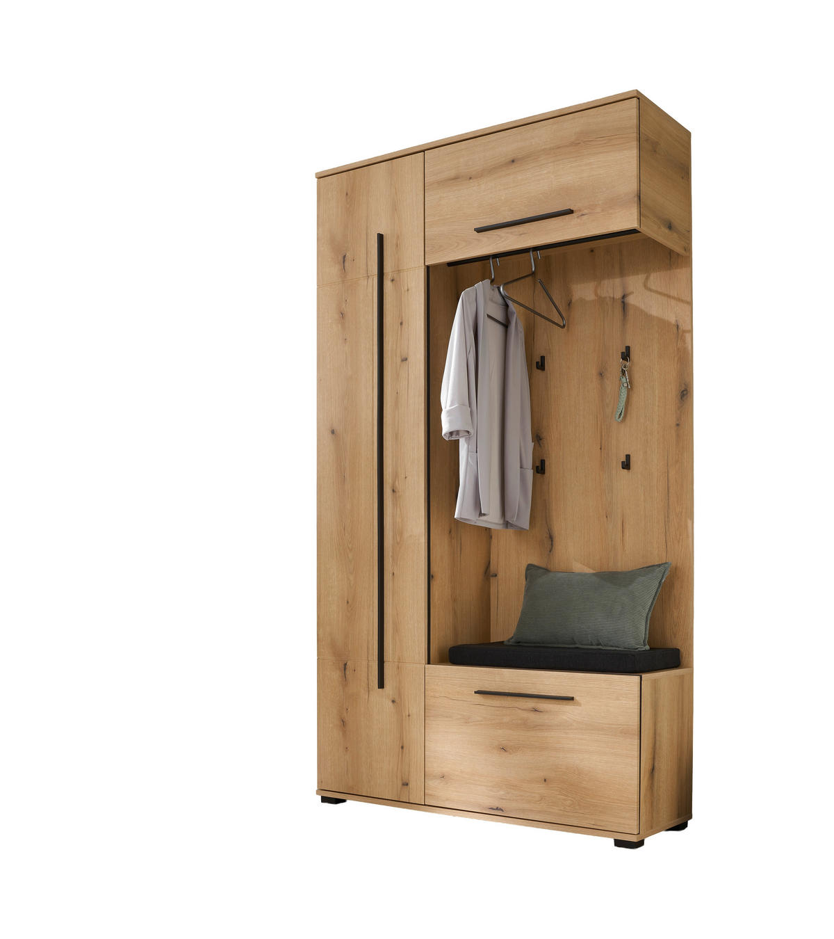 GARDEROBE 2-teilig  in 111/201/39 cm  - Eichefarben, MODERN, Holzwerkstoff (111/201/39cm) - MID.YOU