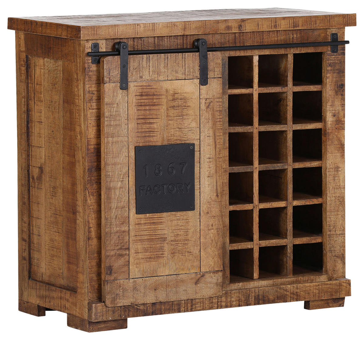 KOMMODE  in 90/85/45 cm  - Schwarz/Naturfarben, LIFESTYLE, Holz/Metall (90/85/45cm) - Landscape