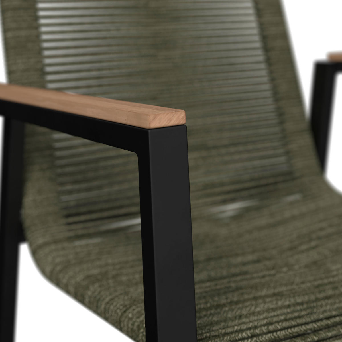 STAPELSESSEL Teakholz Aluminium Anthrazit, Grün, Teakfarben  - Anthrazit/Grün, Design, Holz/Textil (56/90/66cm) - Amatio