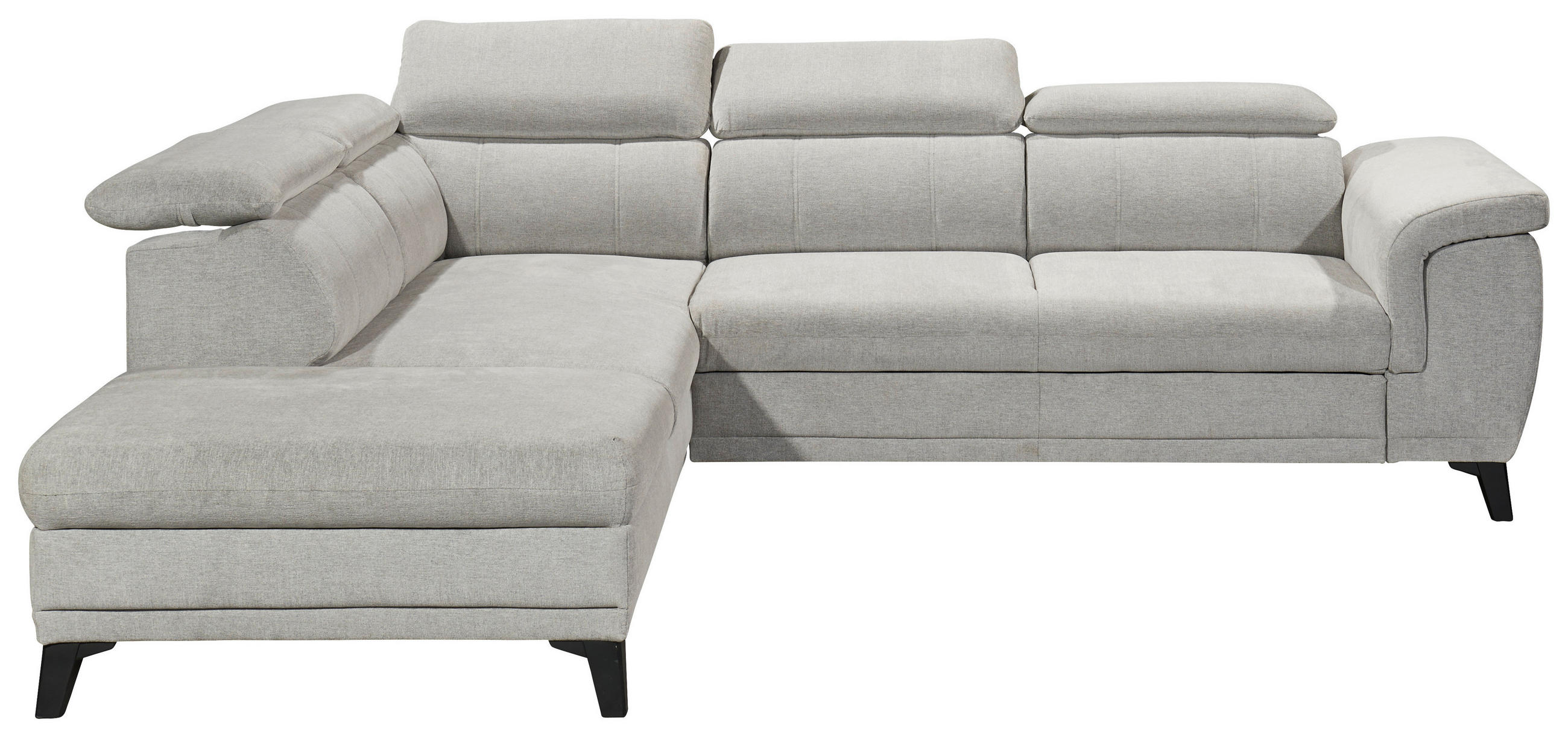 KUTNA GARNITURA tekstil  svijetlo siva   - svijetlo siva/crna, Moderno, tekstil/plastika (231/274cm) - MID.YOU