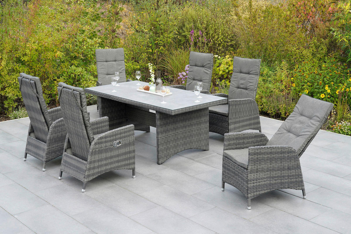 GARTENSET 13-teilig  - Grau, MODERN, Kunststoff/Textil - Gardenson