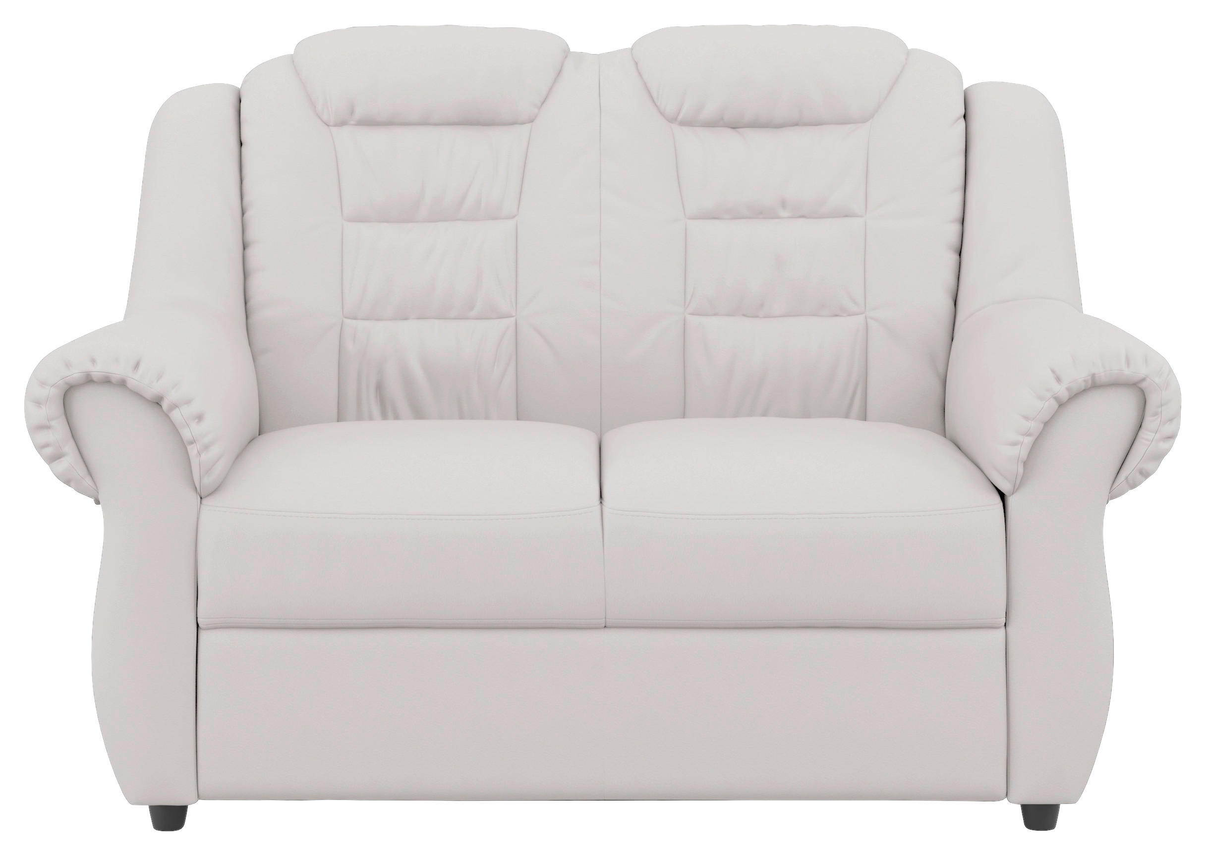 2-SITZER-SOFA in Lederlook Weiss - Weiss/Schwarz, Konventionell, Kunststoff/Textil (145/102/101cm) - Livetastic