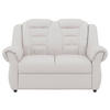 2-SITZER-SOFA in Lederlook Weiss  - Weiss/Schwarz, Konventionell, Kunststoff/Textil (145/102/101cm) - Livetastic
