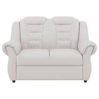 2-SITZER-SOFA in Lederlook Weiss  - Weiss/Schwarz, Konventionell, Kunststoff/Textil (145/102/101cm) - Livetastic