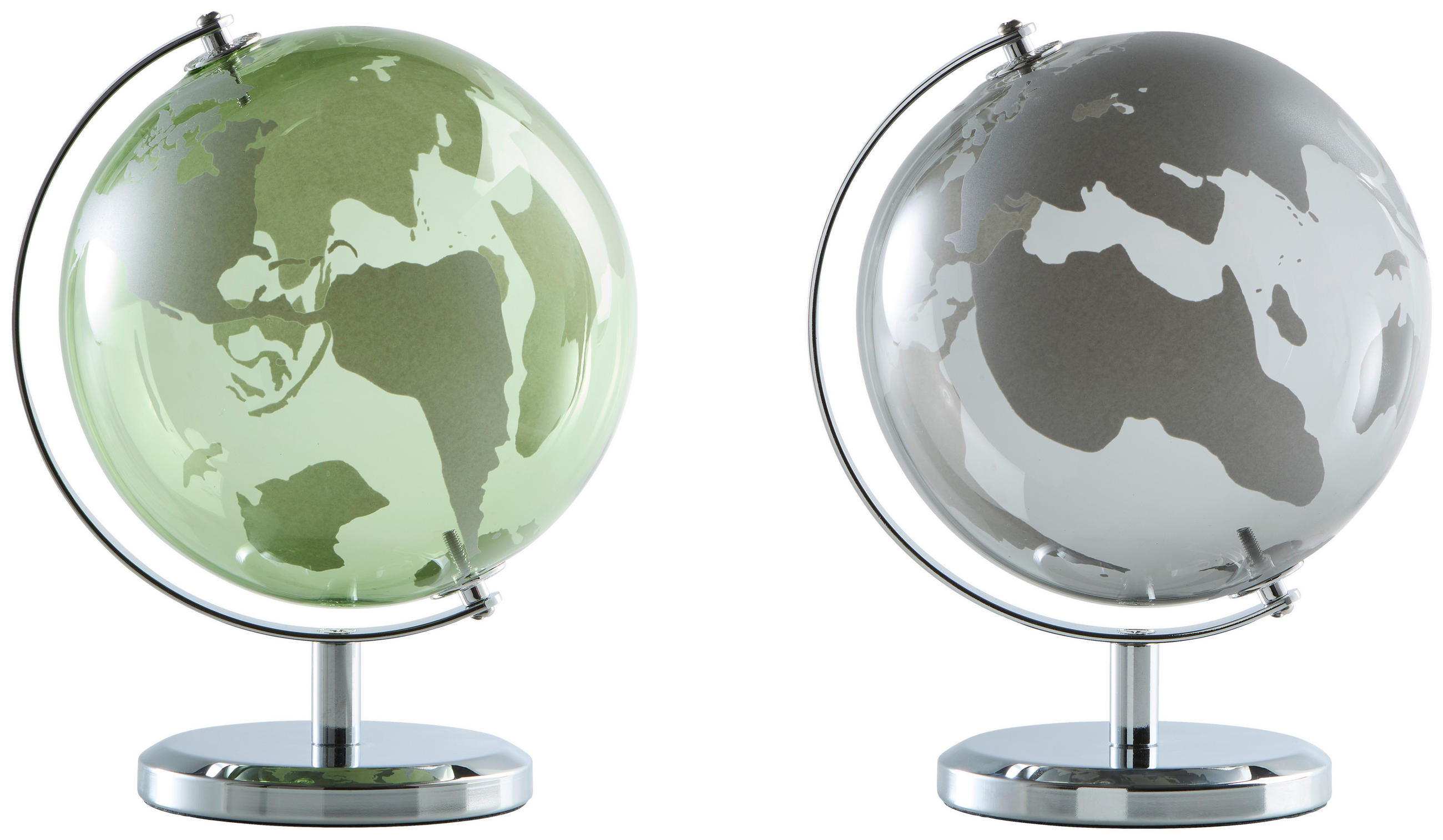 GLOBUS  - Grau, Design, Glas/Metall (14/19/15cm) - Ambia Home