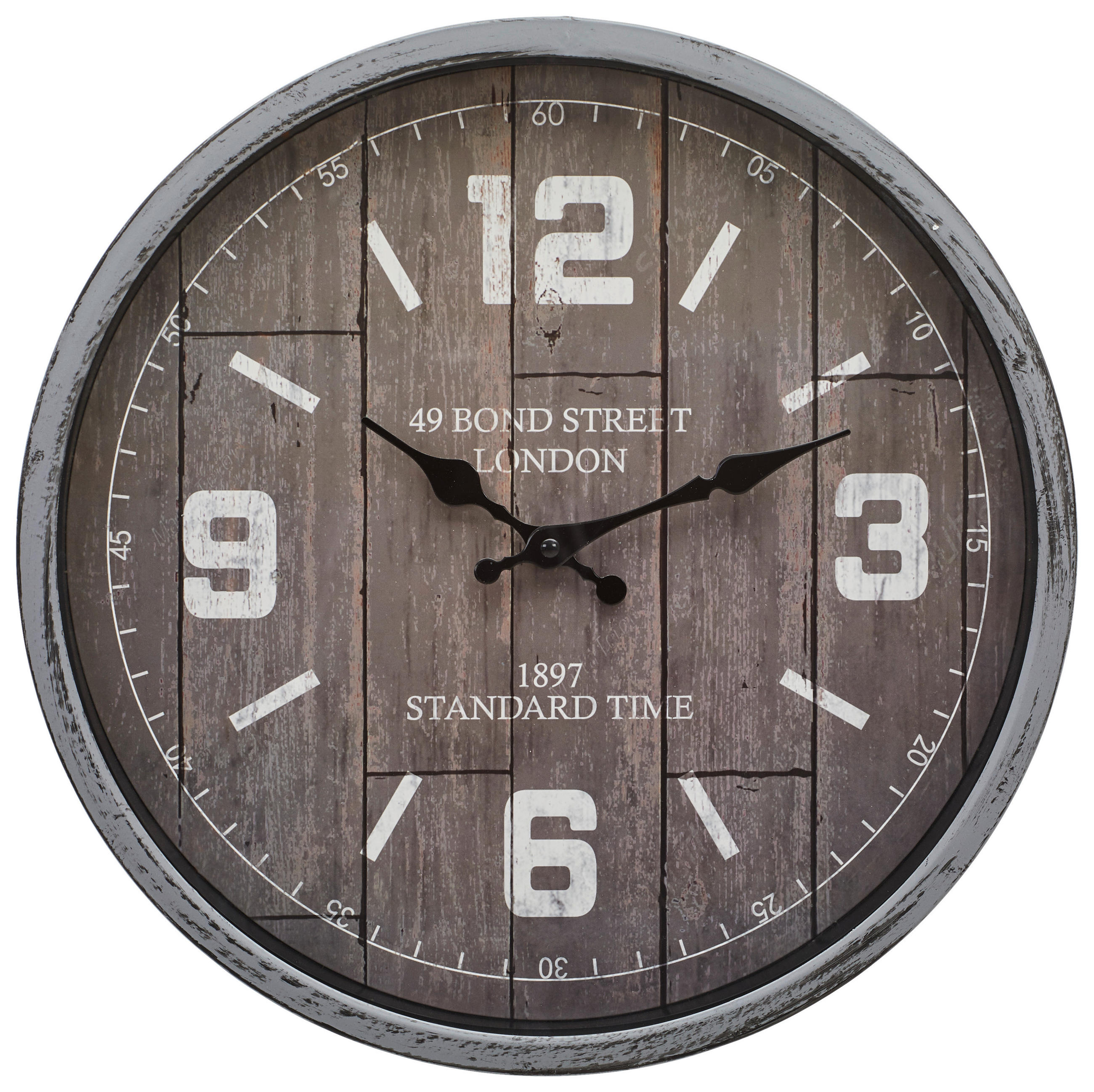 WANDUHR Grau, Weiß, Dunkelbraun 38/38/6 cm  - Dunkelbraun/Weiß, LIFESTYLE, Glas/Kunststoff (38/38/6cm) - Landscape