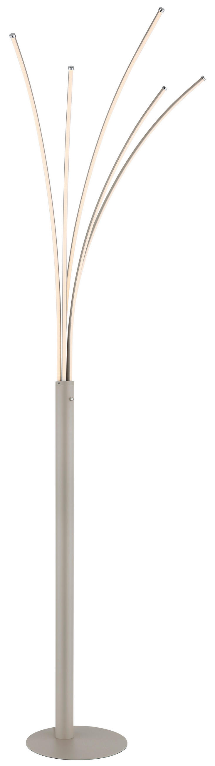 LED-STEHLEUCHTE Bizzy 56/60/187 cm  - Sandfarben/Opal, Design, Kunststoff/Metall (56/60/187cm)