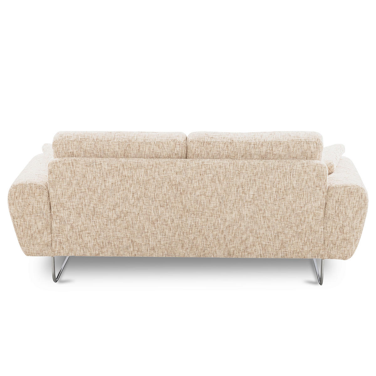 2-SITZER-SOFA SPRING in Webstoff Beige Modern  - Chromfarben/Beige, Design, Textil/Metall (157/85/92cm) - Livetastic