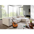 ECKSOFA in Chenille Creme  - Creme/Schwarz, MODERN, Kunststoff/Textil (323/178cm) - Carryhome