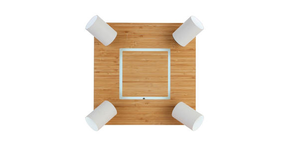 LED-STRAHLER 40/40/14 cm - Schwarz/Naturfarben, KONVENTIONELL, Naturmaterialien/Kunststoff (40/40/14cm) - Novel