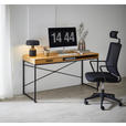 SCHREIBTISCH 140/58/76 cm  in Wildeiche  - Wildeiche/Schwarz, MODERN, Holzwerkstoff/Metall (140/58/76cm) - Carryhome