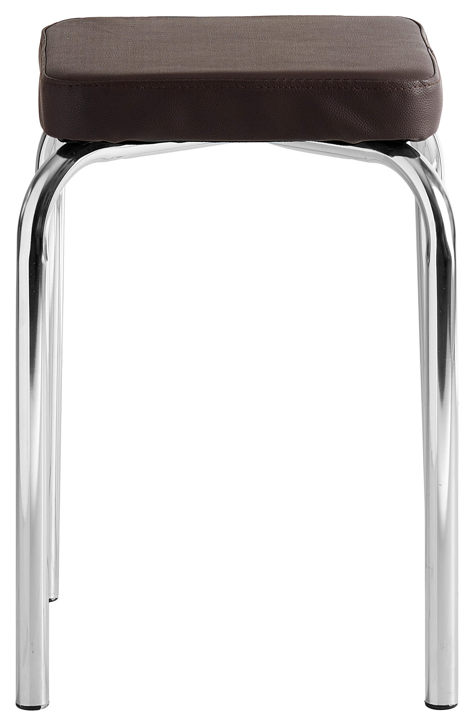 STAPELHOCKER in Metall, Textil Braun  - Chromfarben/Braun, Basics, Textil/Metall (36/49/36cm) - Carryhome