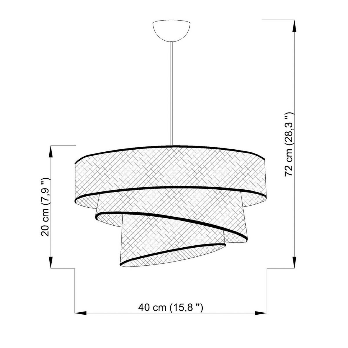 HÄNGELEUCHTE 40/72 cm   - Silberfarben/Grau, KONVENTIONELL, Kunststoff/Textil (40/72cm) - P & B