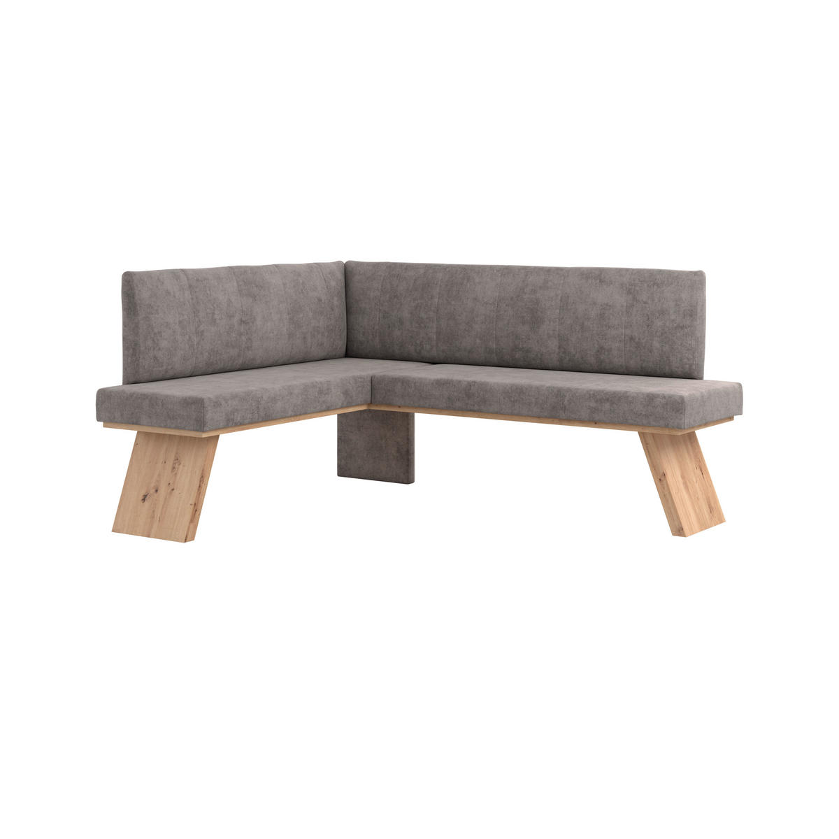 Eckbank Emma II 140/160 cm Webstoff Grau   - Eichefarben/Grau, KONVENTIONELL, Textil (140/160cm) - Livetastic