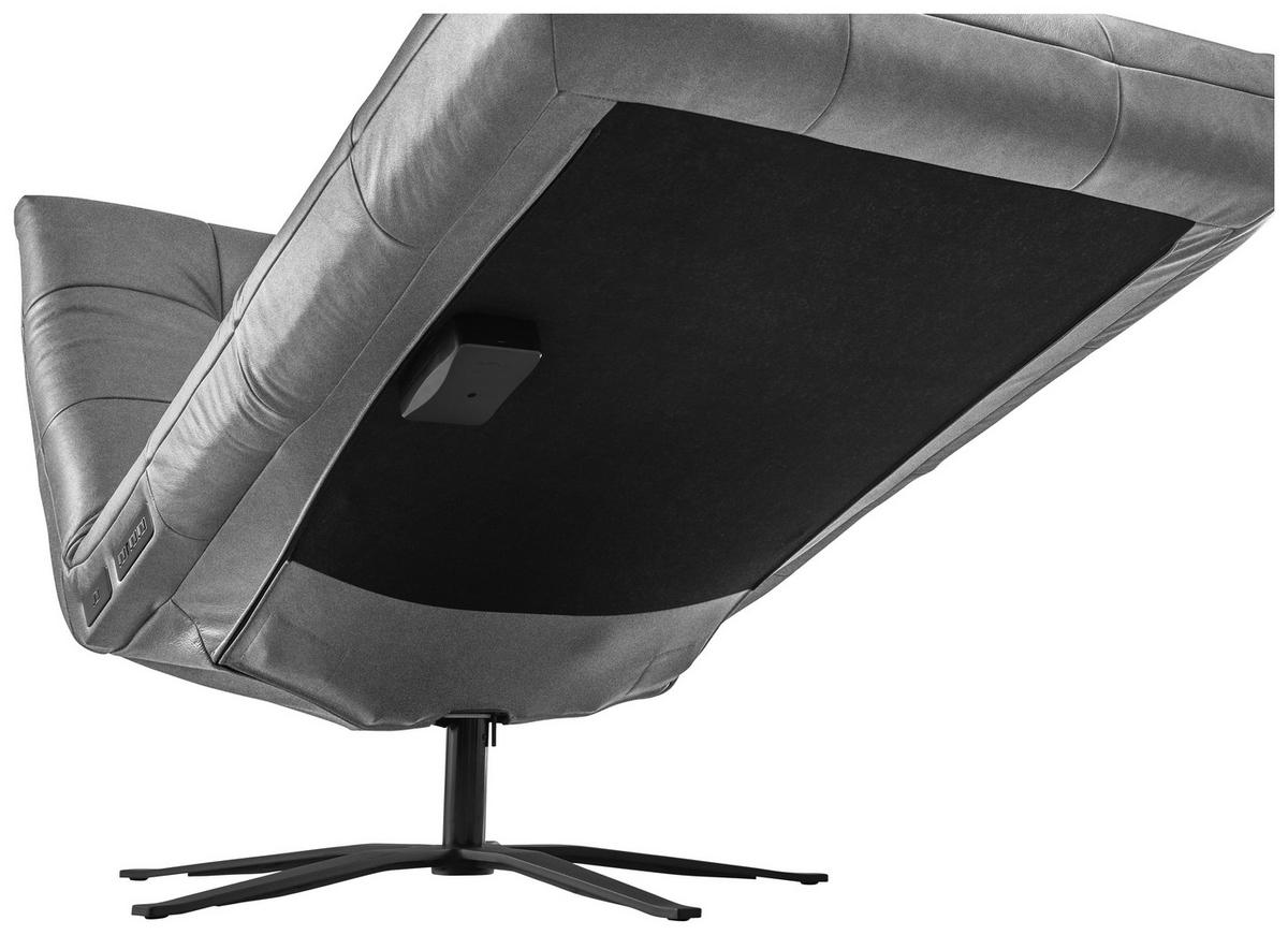 RELAXLIEGE in Echtleder Fango  - Fango/Schwarz, MODERN, Leder/Metall (82/53-115/156-206cm) - Pure Home Comfort